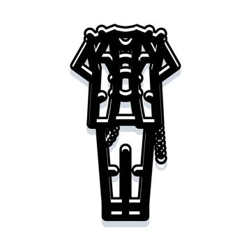 Torero suit on white background with shadow Stock Illustration