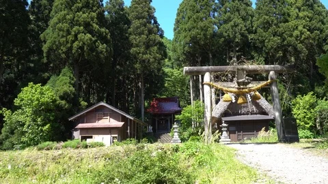 Torii gate and Shinto shrines in Japanese rural areas Stock Footage 108492882