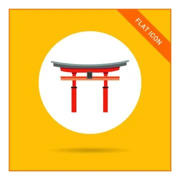 Torii gate icon Illustrazione stock