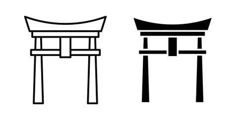 Torii gate icon Illustration designs pack for Web Stock Illustration