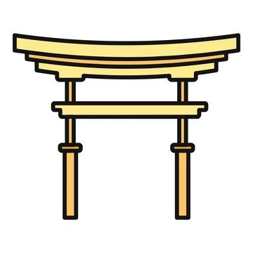 Torii gate icon representing japanese traditional architecture Stock Illustration