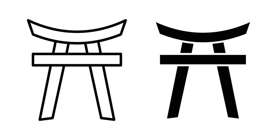Torii gate icon vector, symbol, logo illustrations Stock Illustration