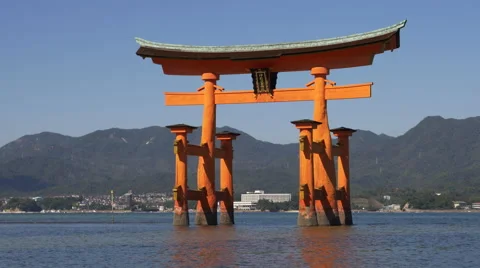 Torii Gate at Miyajima Stock Footage 42739137