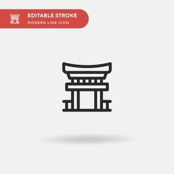 Torii Gate Simple vector icon. Illustration symbol design template for web mo Stock Illustration