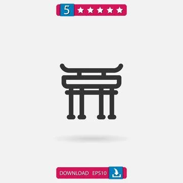 Torii gate vector icon Illustrazione stock