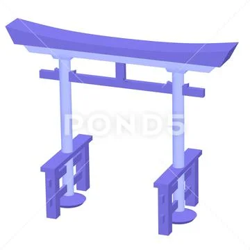 Torii sacred traditional gate Japan shintoism religion. Illustration ...