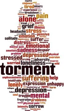 Torment word cloud Stock Illustration