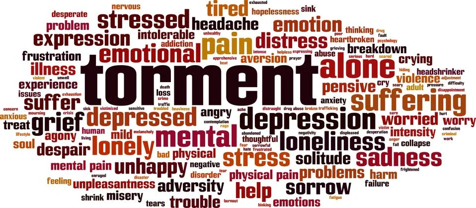 Torment word cloud Stock Illustration