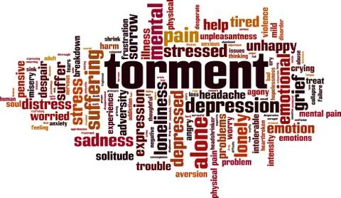 Torment word cloud Stock Illustration