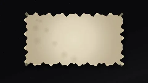 Torn Aged Paper Scroll with Jagged Edges on Dark Background Stock Footage 346661308