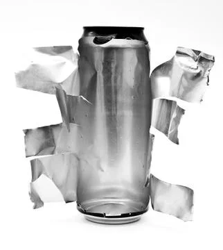 Torn aluminum can Stock Photos