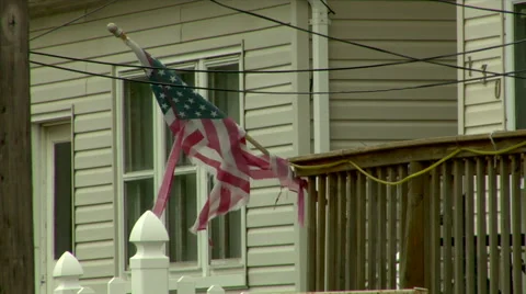 Torn American Flag Stock Footage 49222954
