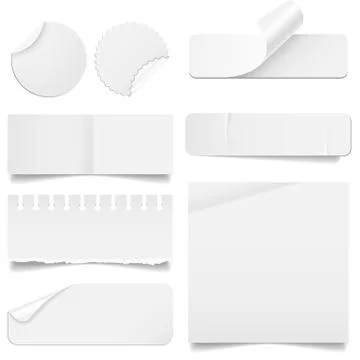 Torn and Folded Paper Set Stock Illustration