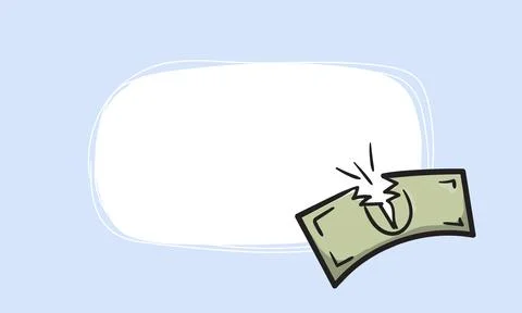 Torn banknote icon. Simple vector background イラスト素材