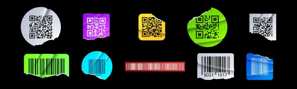 Torn barcode paper sticker label vector design Stock Illustration