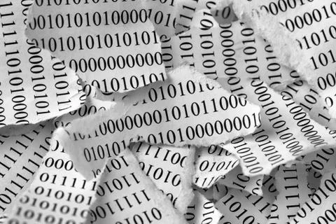 Torn binary code Stockfoto's