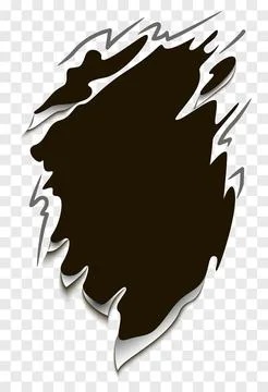 Torn black hole on transparent background. 스톡 일러스트