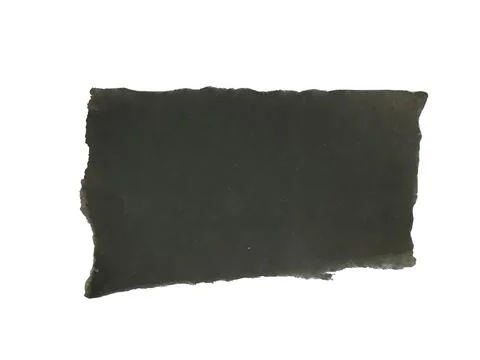 Torn black paper rectangle isolated on black background Stock Illustration