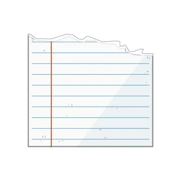 Torn blank notebook paper sheet with blue lines Stock Illustration
