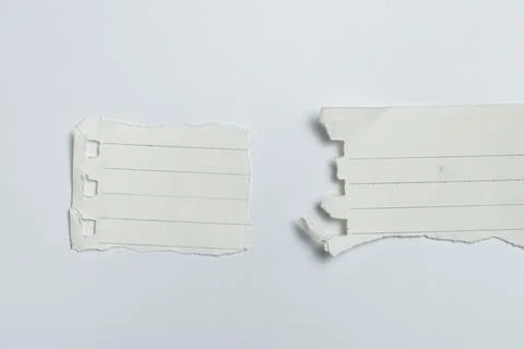 Torn blank pages with uneven texture edges. set of ripped white paper sheet.. Photos