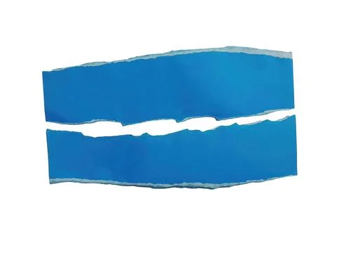 Torn blue paper on black background ripped paper texture Stock Illustration