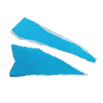 Torn Blue Paper Pieces With Rough Edges On Black Background Stock Illustration