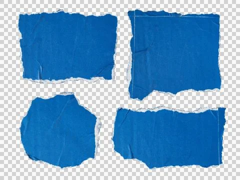 Torn blue paper for using as text box Stockfoto's