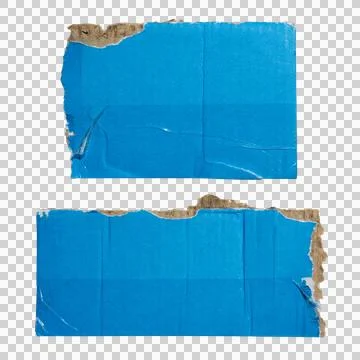 Torn blue rectangular cardboard paper 스톡 사진