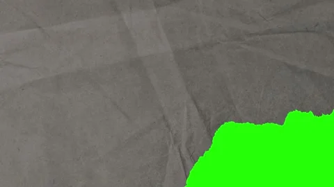 Torn off bottom right corner of a recycled paper. Green screen. Stock Footage 210155487