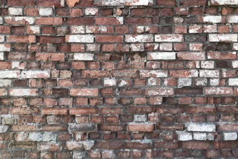 Torn brickwork for background. Stock Photos