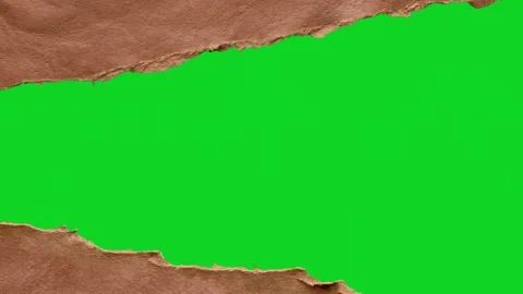 Torn brown leather texture material revealing animated on green screen gives Stock Footage 335209726