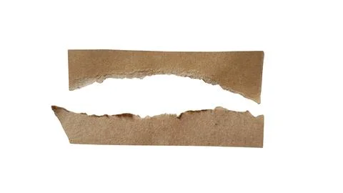 Torn brown paper with jagged edges on plain background Stock Illustration