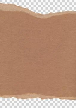 Torn brown paper texture with rough edges and transparent background Stock Photos