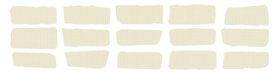 Torn cage paper rectangle rip shape vector illustration. Cutout collage piece Stock Illustration