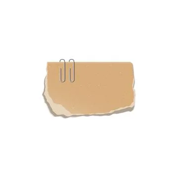 Torn cardboard with paper clips vector illustration Illustrazione stock