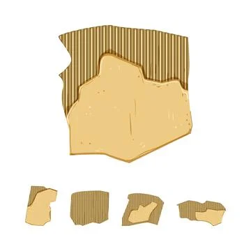Torn cardboard pieces creating abstract frame backgrounds 库存插图