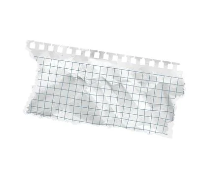 Torn corner paper piece rip with isolated scrapbook blue grid. Old letter angle Stock Illustration