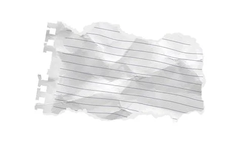 Torn corner rip paper piece with isolated scrapbook lined grid. Old letter angle Stock Illustration