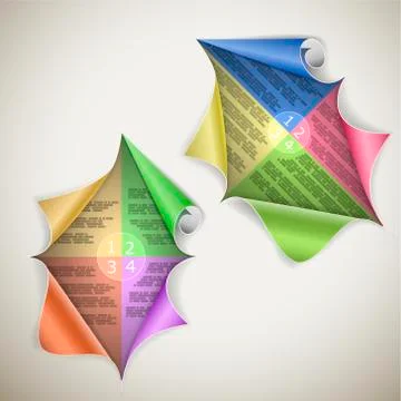 Torn curled corners with some data eps10 vector illustration Stock Illustration