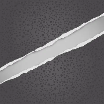 Torn of dark grey paper with different shapes pattern are on white background Stock Illustration