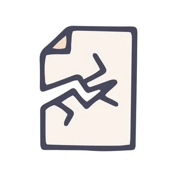 Torn document color vector doodle simple icon Stock Illustration
