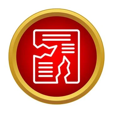 Torn document icon symbolizing broken contract or data loss 스톡 일러스트