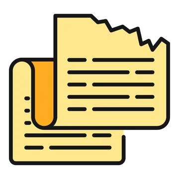 Torn document icon symbolizing deleted data or old records Illustrazione stock