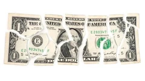 Torn Dollar Bill Stock Photos