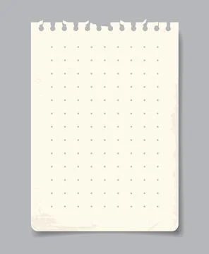 Torn dot grid notebook page design. Vector illustration Illustrazione stock