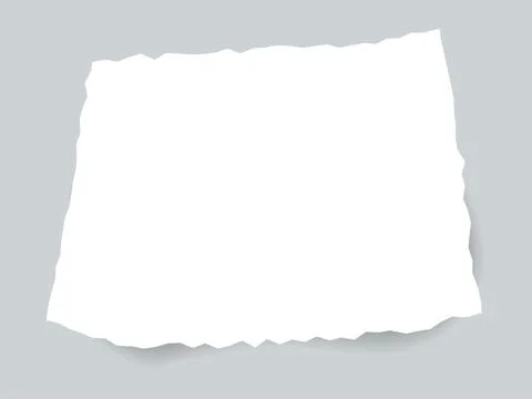 Torn edge paper vector illustration. Piece ripped blank with shadow. Rip whit Stock Illustration