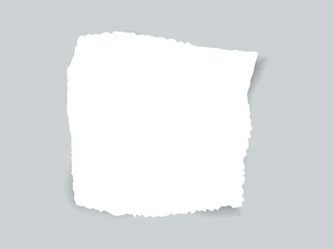 Torn edge paper vector illustration. Piece ripped blank with shadow. Rip whit Illustrazione stock