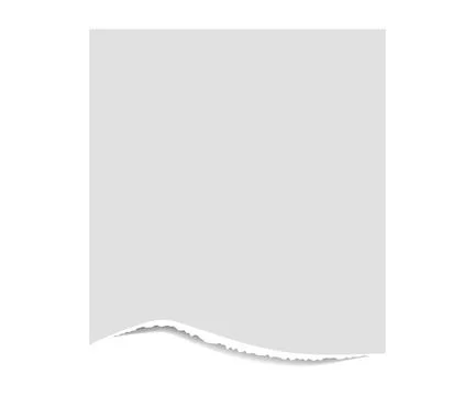 Torn edge paper vector illustration. Piece ripped blank with shadow. Rip whit Illustrazione stock