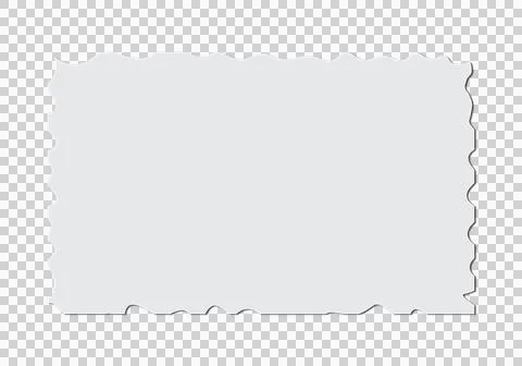 Torn Edge Rectangle, Blank White Paper Background Stock Illustration