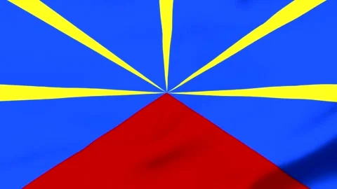 Torn flag with blue yellow and red colors waving in wind Vídeos de archivo 343573922